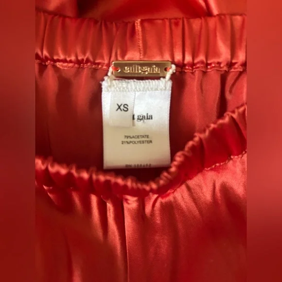 NWOT CULT GAIA Stacie  Satin Stretch Waist Wide Leg High Waisted Trousers - Picture 2 of 2